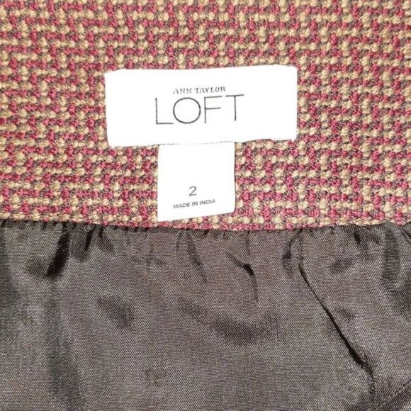 Ann Taylor Loft Tweed Wool Blend Skirt 2 - Picture 4 of 6